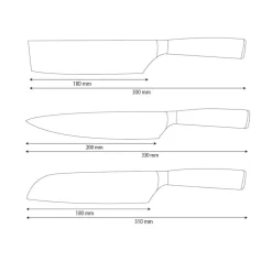 Shinrai Knives - Hammered RVS - 3-delige Messenset
