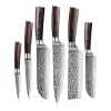 Shinrai Knives - Hammered RVS 6-delige Messenset + Messenblok Cito dubbelzijdig
