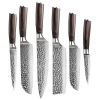 Shinrai Knives - Hammered RVS 6-delige Messenset + Messenblok + Slijpsteen