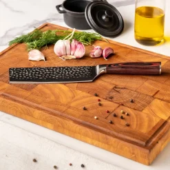 Shinrai Knives - Hammered RVS Nakiri 18 cm