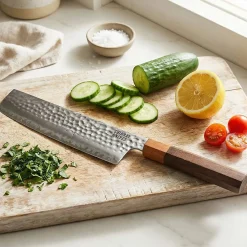 Shinrai Knives - Kigami Exclusive Damascus 5-delige set - Koksmes + Broodmes + Nakiri + Officemes + Schilmes