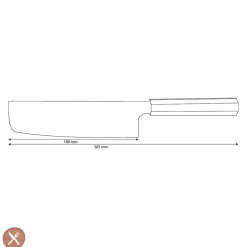 Shinrai Knives - Kigami Exclusive Damascus Nakiri mes 18 cm