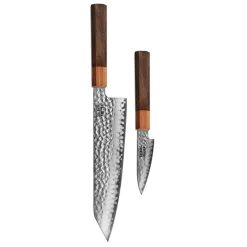Shinrai Knives - Kigami Exclusive Damascus 2-delige set - Kiritsuke + Schilmes