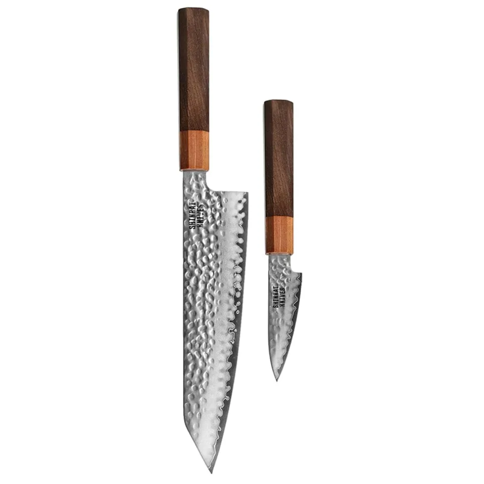 Shinrai Knives - Kigami Exclusive Damascus 2-delige set - Kiritsuke + Schilmes