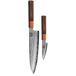 Shinrai Knives - Kigami Exclusive Damascus 2-delige set - Koksmes + Schilmes