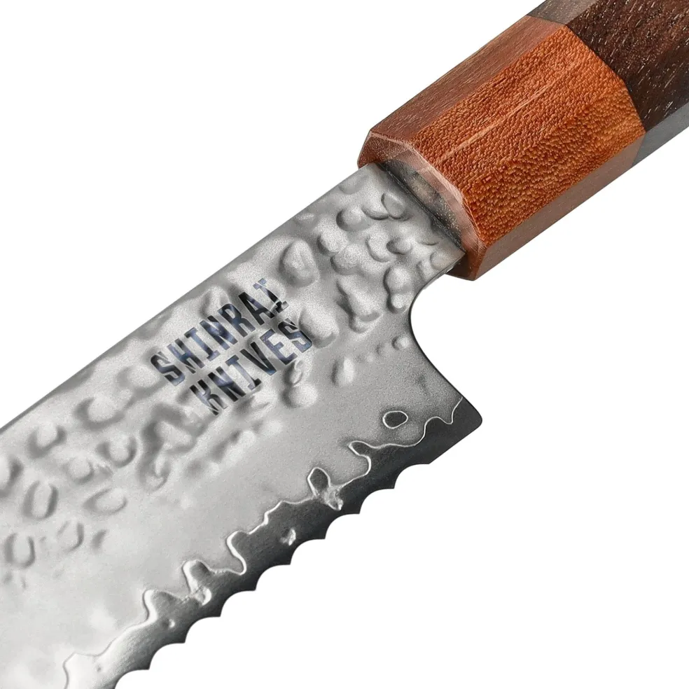 Shinrai Knives - Kigami Exclusive Damascus 7-delige messenset + Messenblok Stans