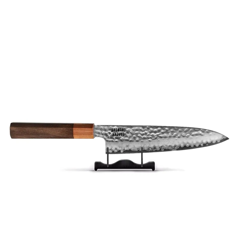 Shinrai Knives - Kigami Exclusive Damascus 7-delige messenset + Messenblok Stans