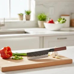 Shinrai Knives - Kurayami 4-delige Damascus Messenset - Santoku + Broodmes + Nakiri + Schilmes