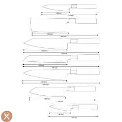Shinrai Knives - Kurayami 7-delige Damascus Messenset