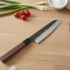 Shinrai Knives - Kurayami 3-delige Damascus Messenset - Koksmes + Santoku + Schilmes