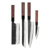 Shinrai Knives - Kurayami 4-delige Damascus Messenset - Koksmes + Broodmes + Nakiri + Schilmes
