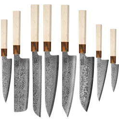 Shinrai Knives - Kōyō Damascus 8-delige messenset