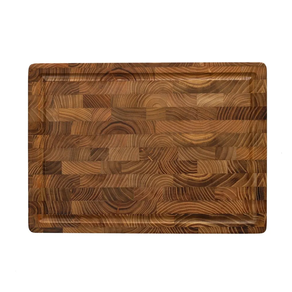 Shinrai Knives - Luxe Snijplank Teak hout - Kopshout - 35 × 25 × 2.5 cm