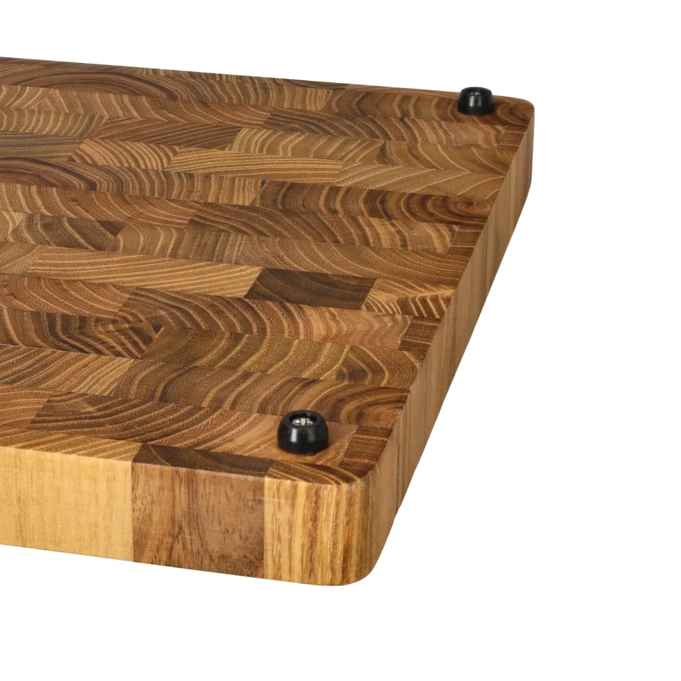 Shinrai Knives - Luxe Snijplank Teak hout - Kopshout - 35 × 25 × 2.5 cm