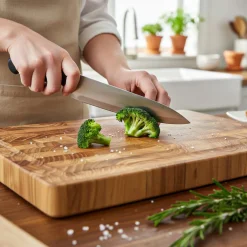 Shinrai Knives - Luxe Snijplank Teak hout - Kopshout - 35 × 25 × 2.5 cm