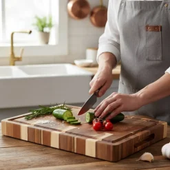Shinrai Knives - Luxe Snijplank Acaciahout - Kopshout - Bundel