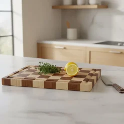 Shinrai Knives - Luxe Snijplank Schaak - Kopshout - Bundel