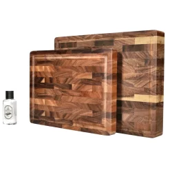 Shinrai Knives - Luxe Snijplank Walnotenhout - Kopshout - Bundel
