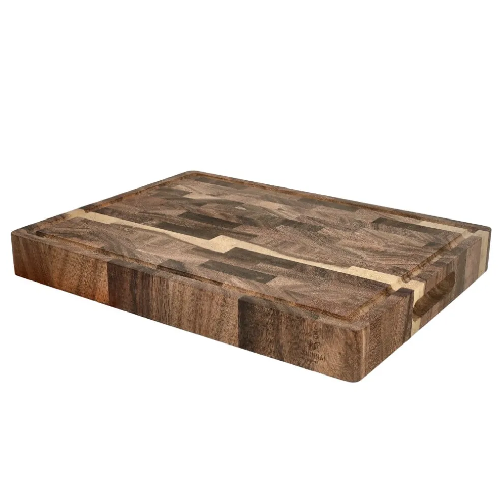 Shinrai Knives - Luxe Snijplank Walnotenhout - Kopshout - Bundel