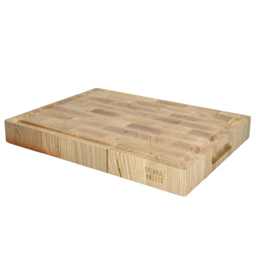 Shinrai Knives - Luxe Snijplank Essenhout - Kopshout - 40 × 30 × 4.5 cm