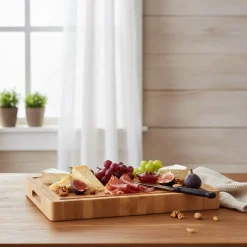 Shinrai Knives - Luxe Snijplank Massief Bamboehout - Kopshout - Bundel