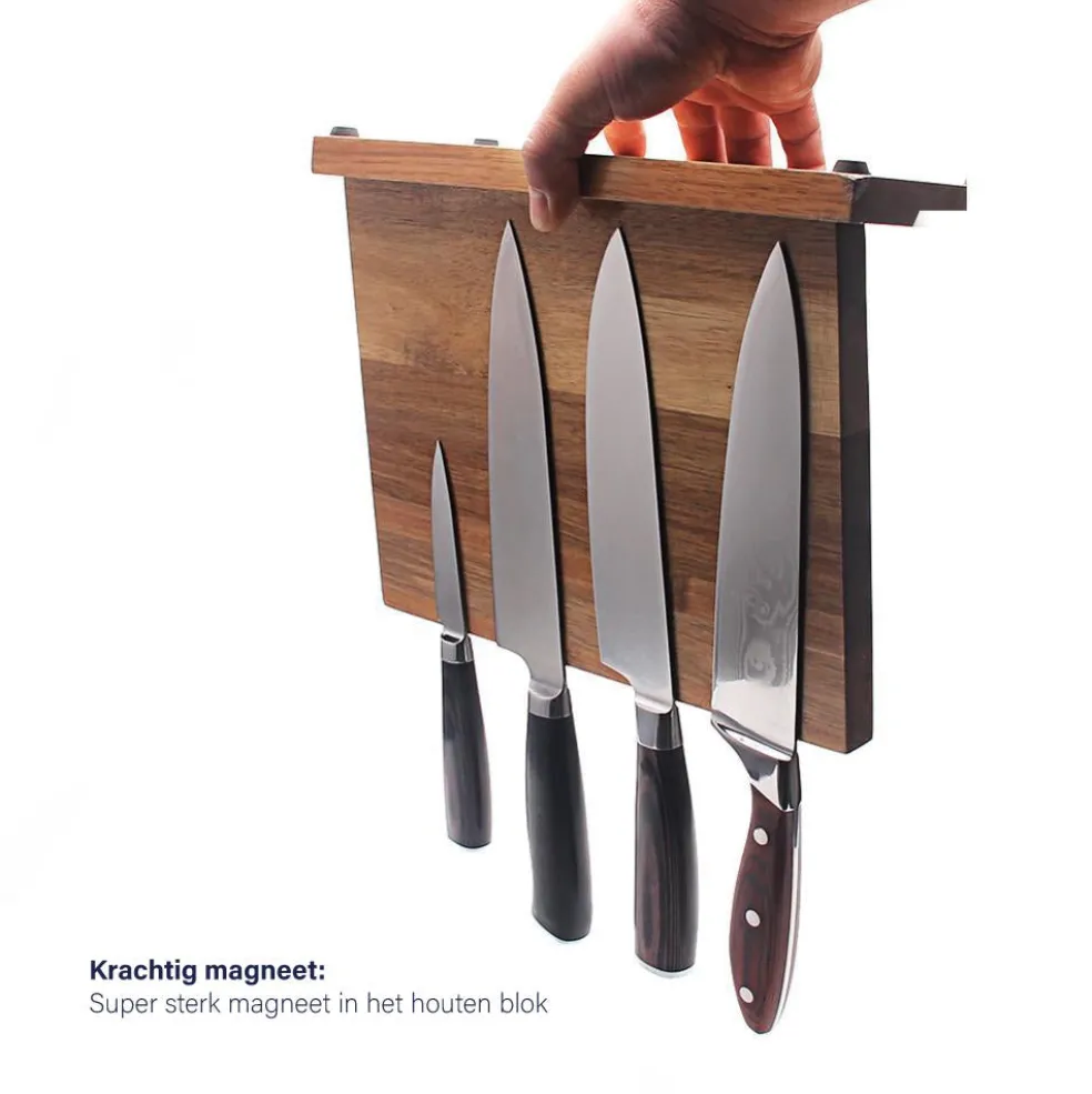 Shinrai Knives - Magnetisch Messenblok Enkelzijdig - Acaciahout