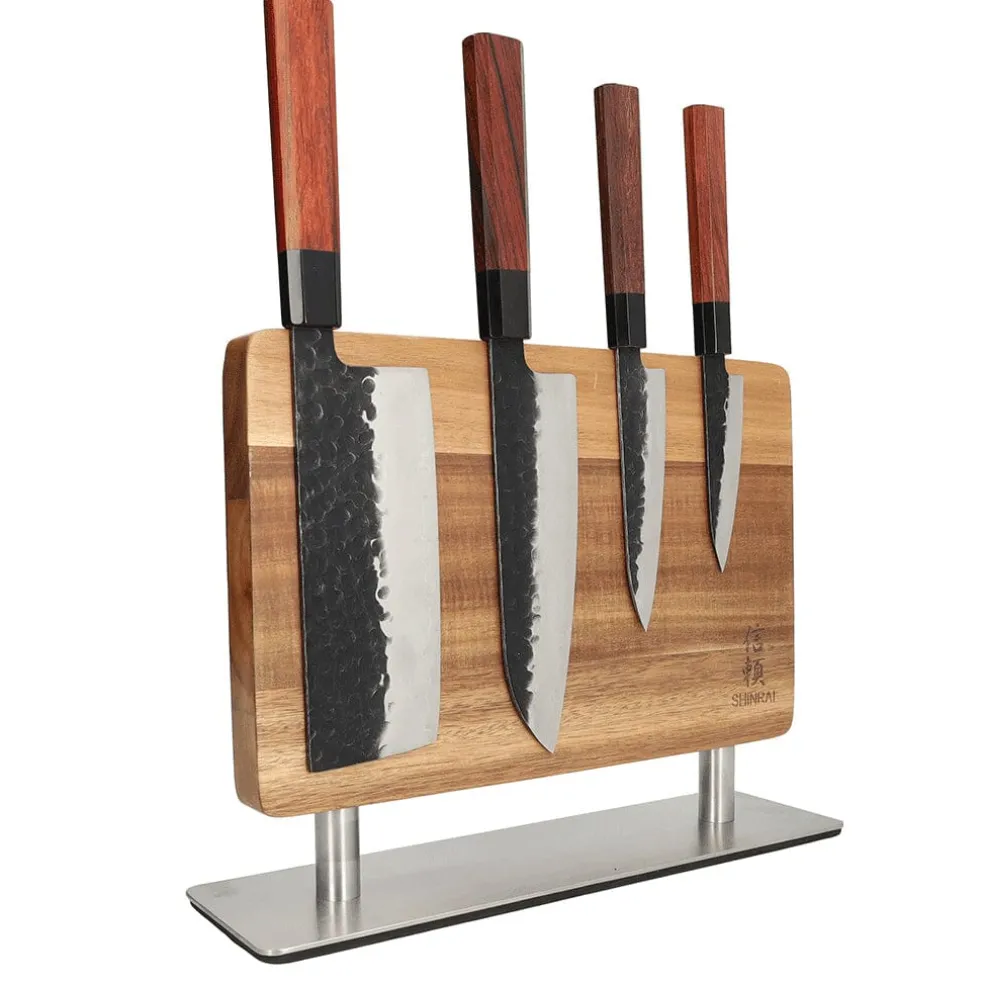 Shinrai Knives - Magnetisch Messenblok Stans - Acaciahout