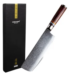 Shinrai Knives - Micarta Jewels Damascus Nakiri 18 cm