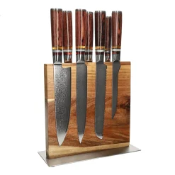 Shinrai Knives - Micarta Jewels 7-delige Messenset + Messenblok Cito dubbelzijdig
