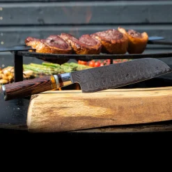 Shinrai Knives - Micarta Jewels 2-delige Damascus Messenset - Koksmes + Santoku