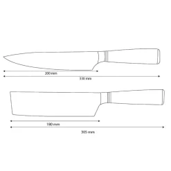 Shinrai Knives - Micarta Jewels 2-delige Damascus Messenset - Koksmes + Nakiri