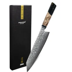 Shinrai Knives - Onyx Octagon Damascus Kiritsuke 23 cm - Special Edition