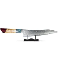 Shinrai Knives - Ruby Epoxy Jewels Damascus Koksmes 23 cm - Special Edition
