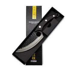 Shinrai Knives - RVS Gladiator Koksmes met holster - Zwart
