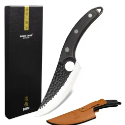 Shinrai Knives - RVS Gladiator Koksmes met holster - Zwart