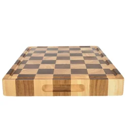 Shinrai Knives - Schaak Snijplank Acaciahout - Kopshout - 40 x 30 x 4.5 cm