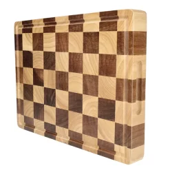 Shinrai Knives - Schaak Snijplank Acaciahout - Kopshout - 40 x 30 x 4.5 cm