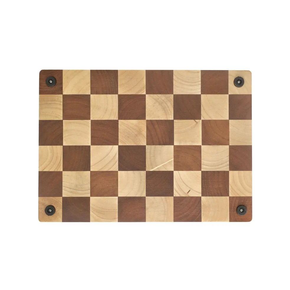 Shinrai Knives - Schaak Snijplank Acaciahout - Kopshout - 35 x 25 x 2.5 cm