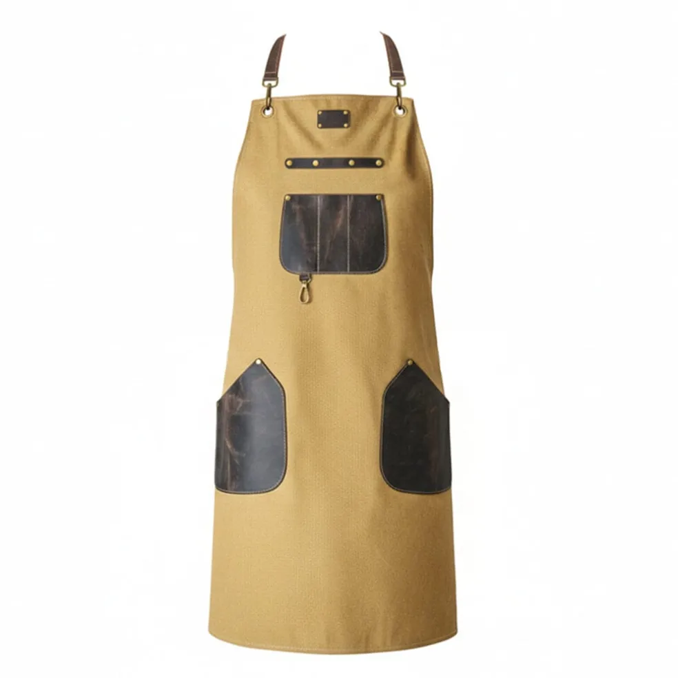 Shinrai Knives - Schort Hoogwaardig Canvas & Leer Bruin