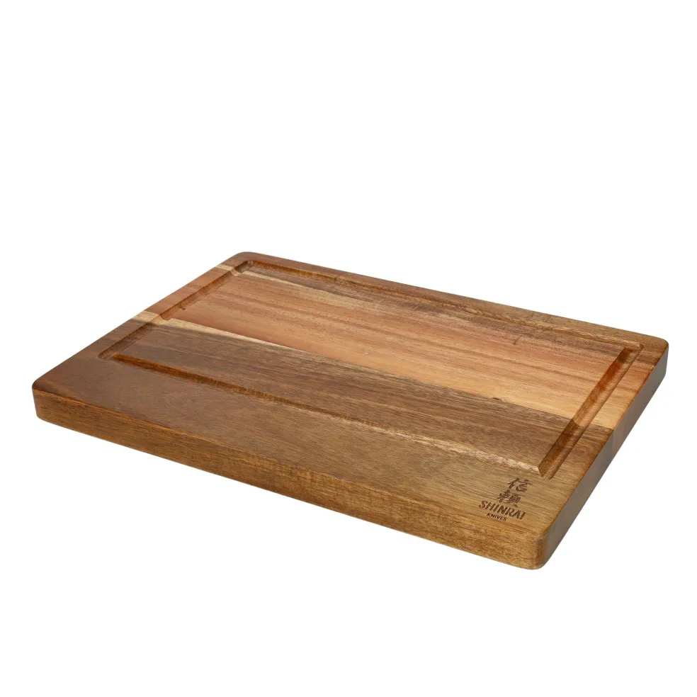Shinrai Knives - Snijplank Acacia hout - Kopshout - 35 × 25 × 2.5 cm - Type 1