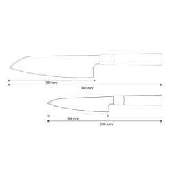 Shinrai Knives - Takumi Kaza 2-delige Damascus Messenset - Santoku + Schilmes