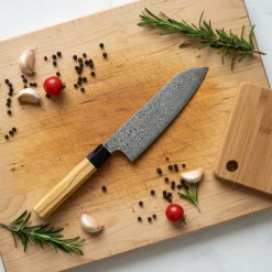Shinrai Knives - Takumi Kaza 2-delige Damascus Messenset - Santoku + Schilmes