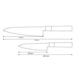 Shinrai Knives - Takumi Kaza 2-delige Damascus Messenset - Koksmes + Schilmes