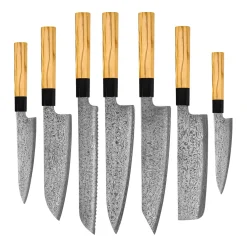 Shinrai Knives - Takumi Kaza 7-delige Damascus Messenset