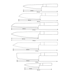 Shinrai Knives - Takumi Kaza 7-delige Damascus Messenset