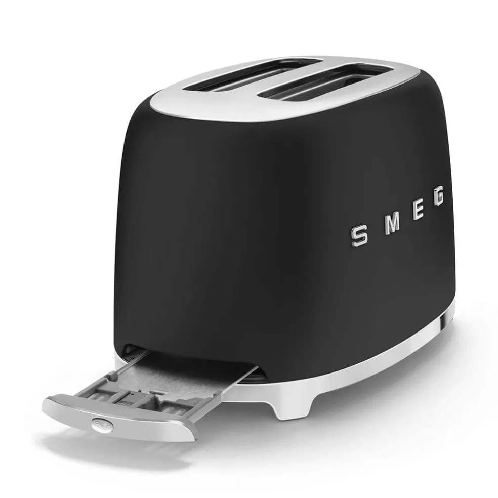 Smeg - Broodroosters | Mat Zwart | Jaren 50 | Toaster 2x2