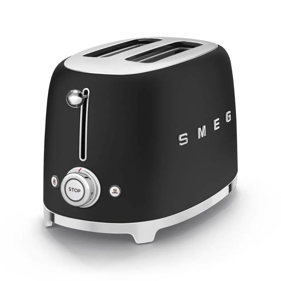 Smeg - Broodroosters | Mat Zwart | Jaren 50 | Toaster 2x2