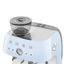 Smeg - Espressomachine | Pastelblauw | Jaren 50 | Handmatige espressomachine met geïntegreerde bonenmaler