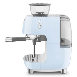 Smeg - Espressomachine | Pastelblauw | Jaren 50 | Handmatige espressomachine met geïntegreerde bonenmaler