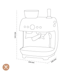 Smeg - Espressomachine | Pastelblauw | Jaren 50 | Handmatige espressomachine met geïntegreerde bonenmaler